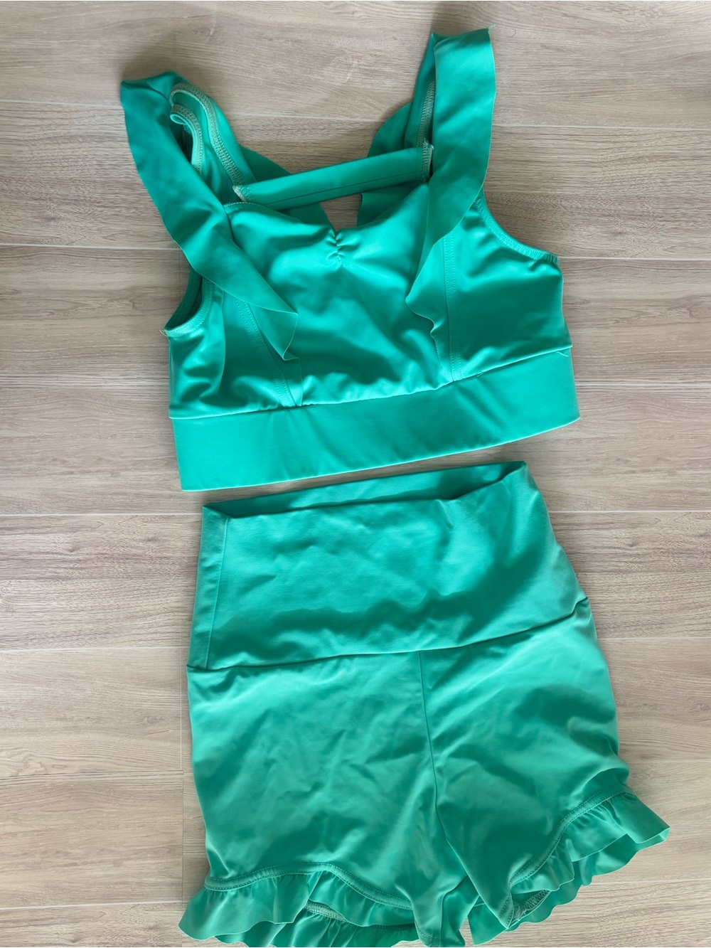 Balera Teal Ruffle Hem Two-Piece Set